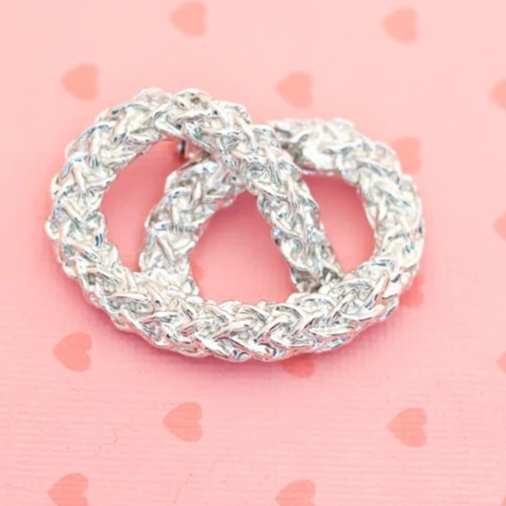 Vintage Silver Tone Knot Braids Elegant Brooch by Gerry's